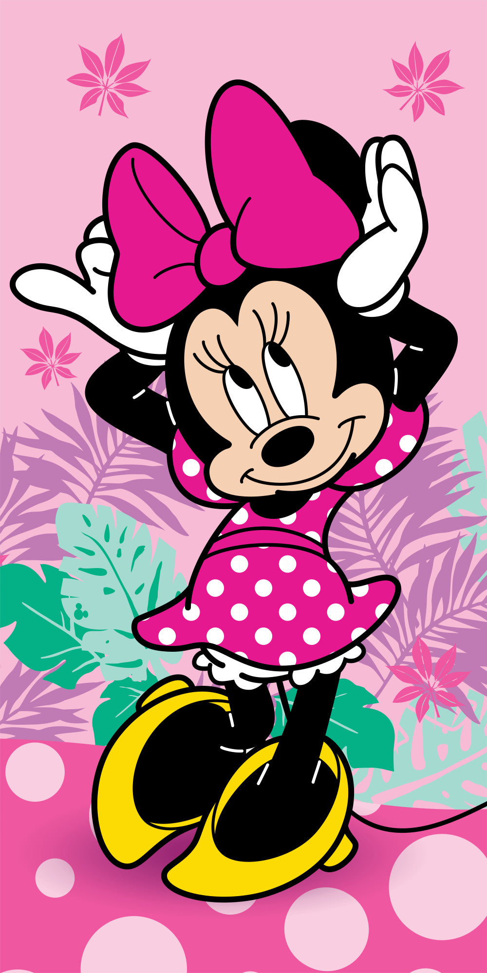 Disney Minnie Pretty in Pink vannas dvielis, pludmales dvielis 70x140cm
