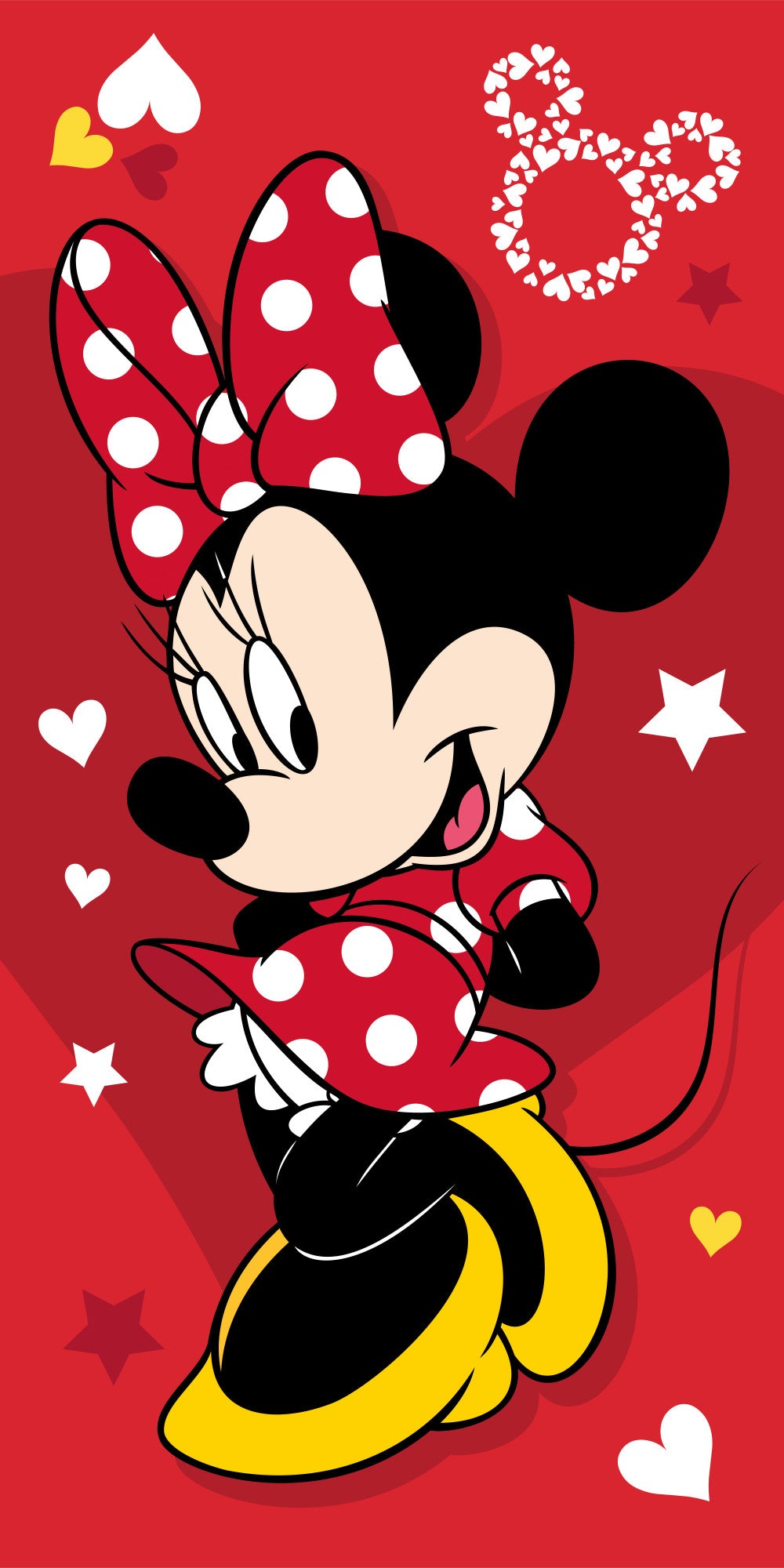 Disney Minnie Pretty in Red vannas dvielis, pludmales dvielis 70x140cm
