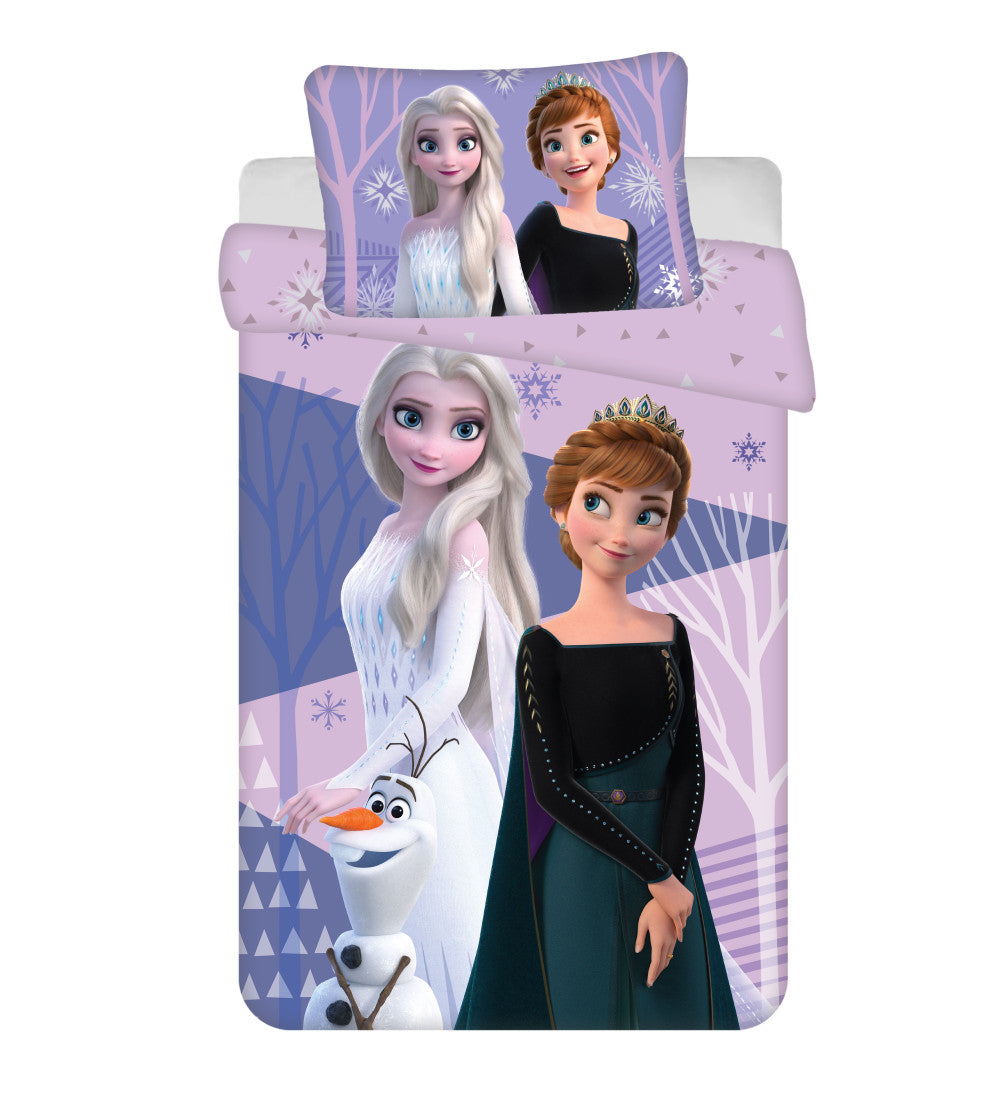 Disney Frozen purpursarkans bērnu gultasveļas komplekts 100x135 cm, 40x60 cm