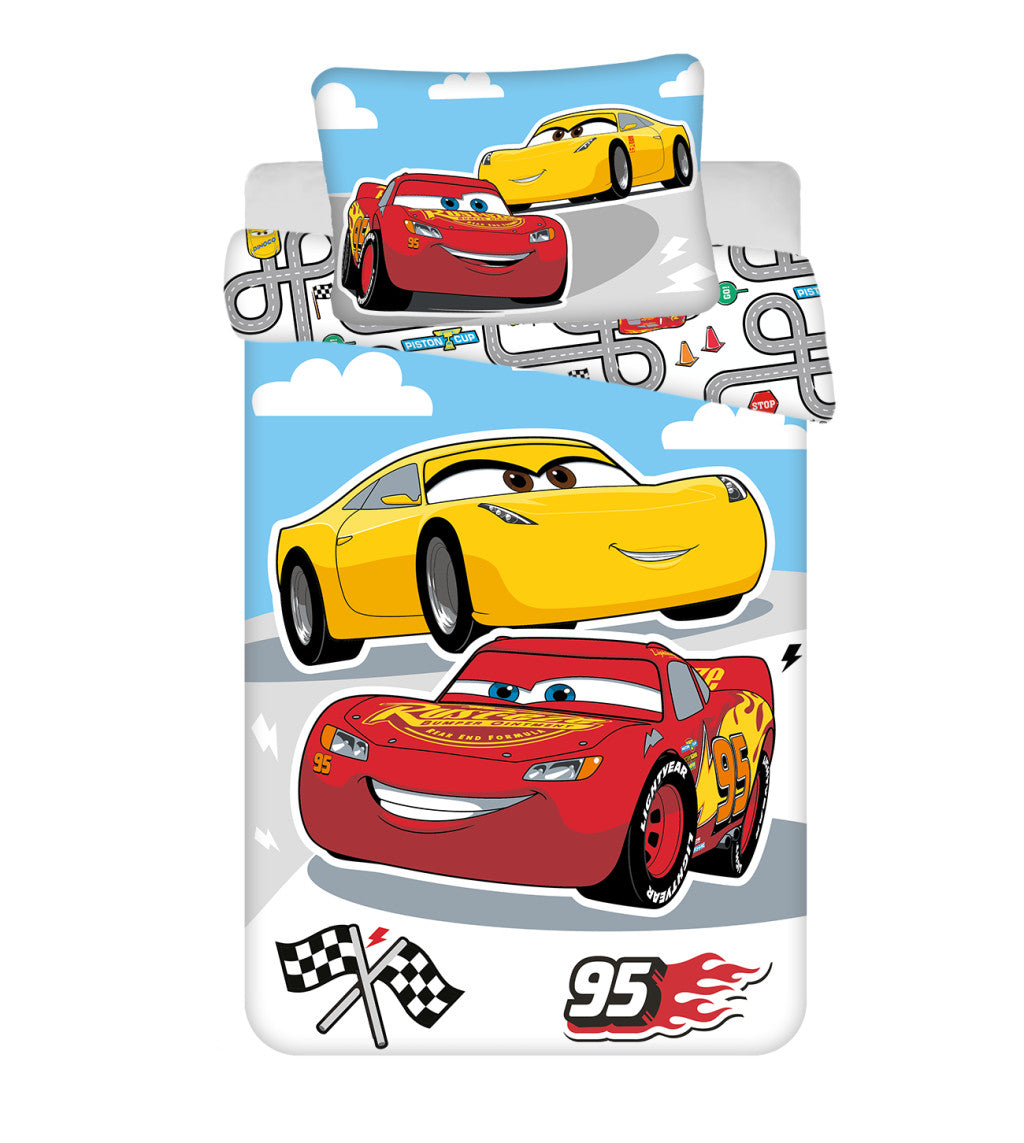 Disney Cars Road bērnu gultasveļas pārvalks 100–135 cm, 40–60 cm