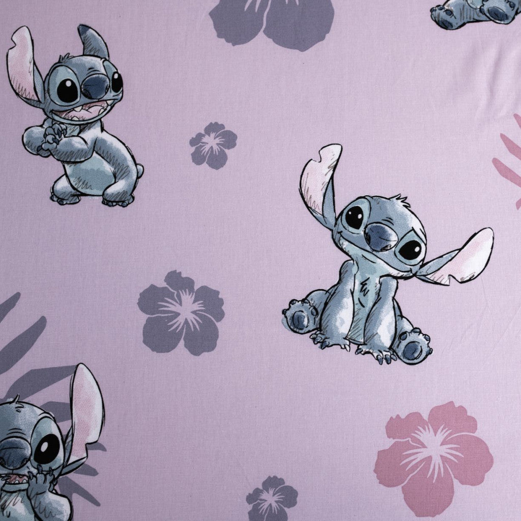 Disney Lilo un Stitch rozā palags ar gumiju 90x200 cm
