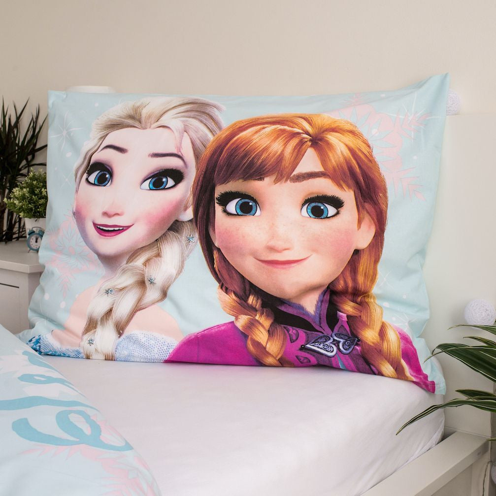 Disney Frozen gaiši zils gultasveļas komplekts 140–200 cm, 70–90 cm