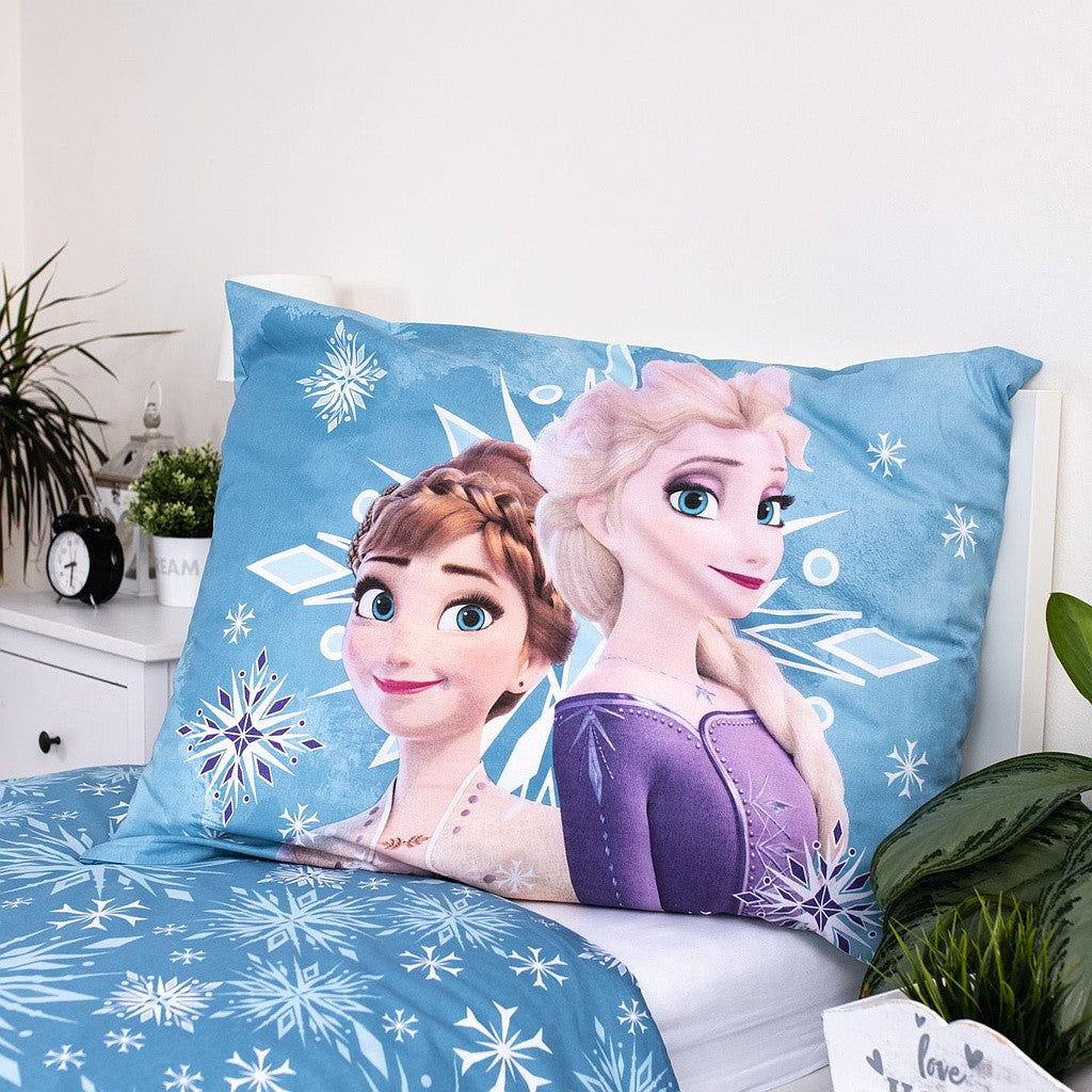 Disney Frozen balta sniegpārsliņu bērnu gultasveļa 100√ó135 cm, 40√ó60 cm