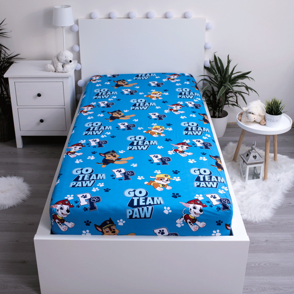 Ķepu patruļa Go Team palags ar gumiju 90x200 cm