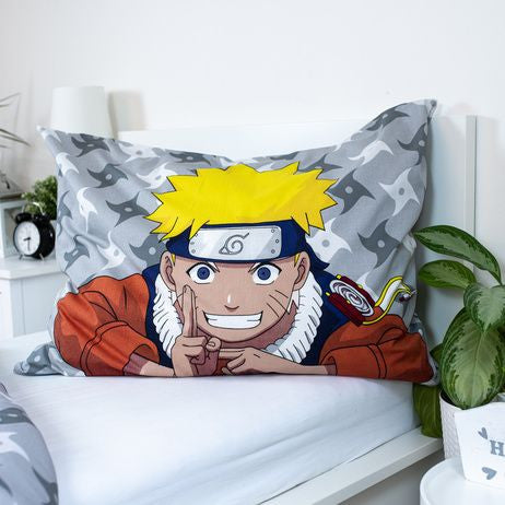 Naruto pelēks gultasveļas komplekts 140√ó200cm, 70√ó90 cm