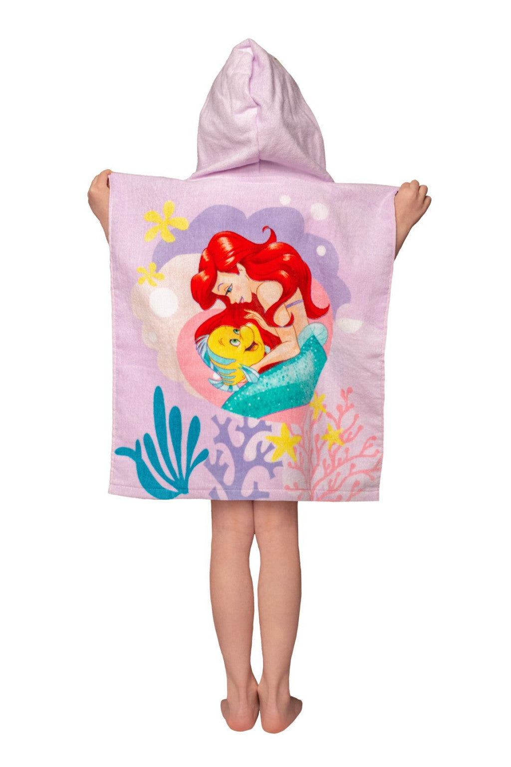 Disney princeses Ariel rozā dvieļu pončo 50x115 cm