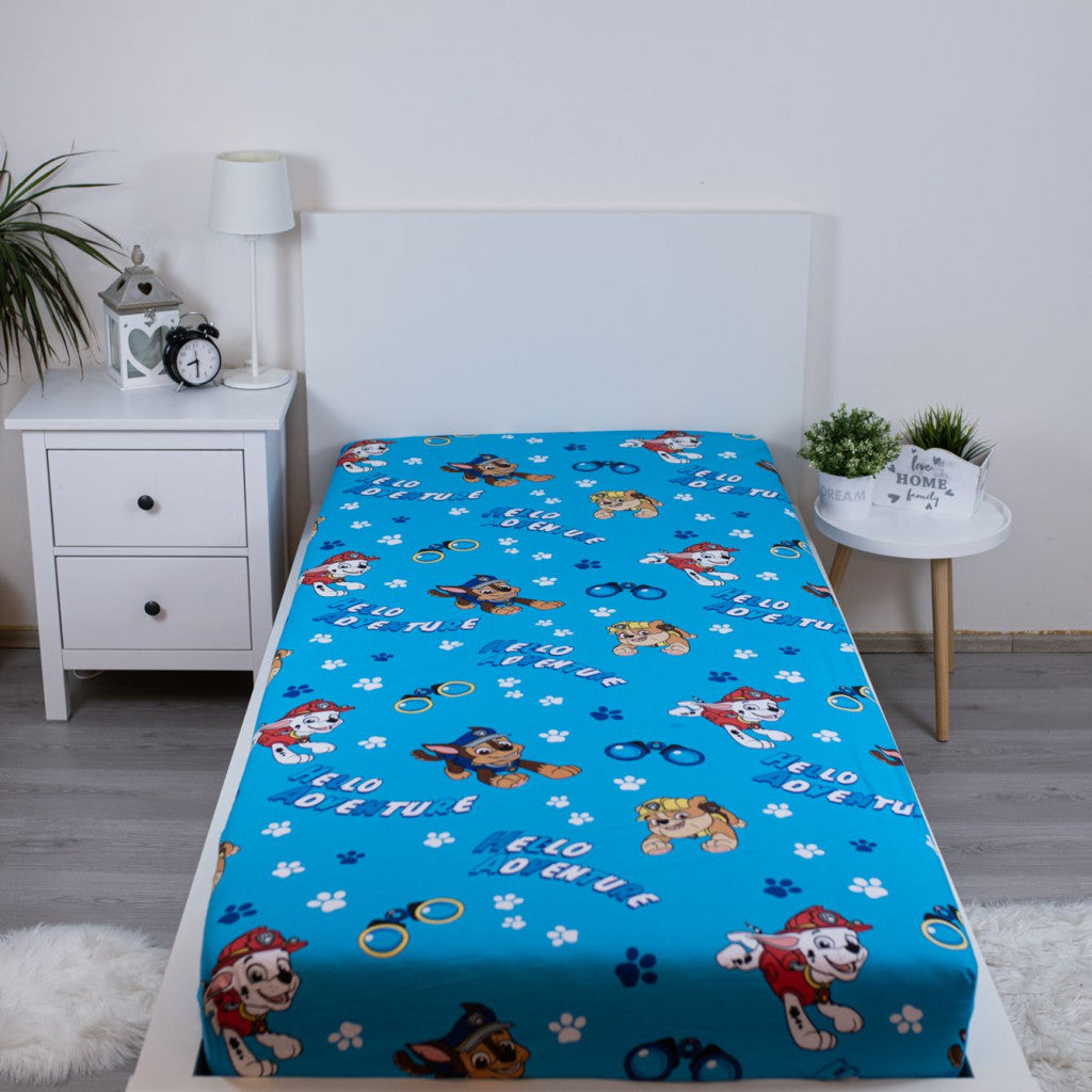 Ķepu patruļa Hello Adventure palags ar gumiju 90x200 cm