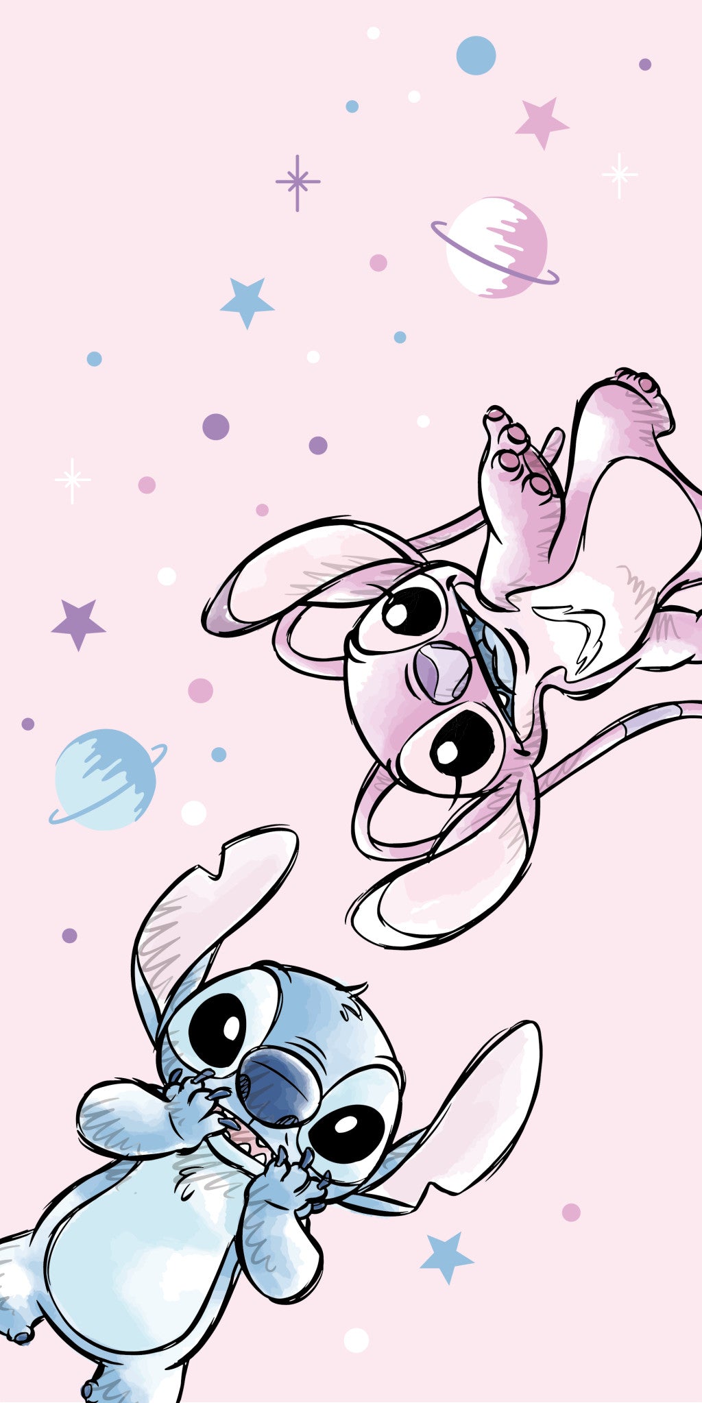 Disney Lilo un Stitch Universe vannas dvielis, pludmales dvielis 70x140cm (ātri žūstošs)