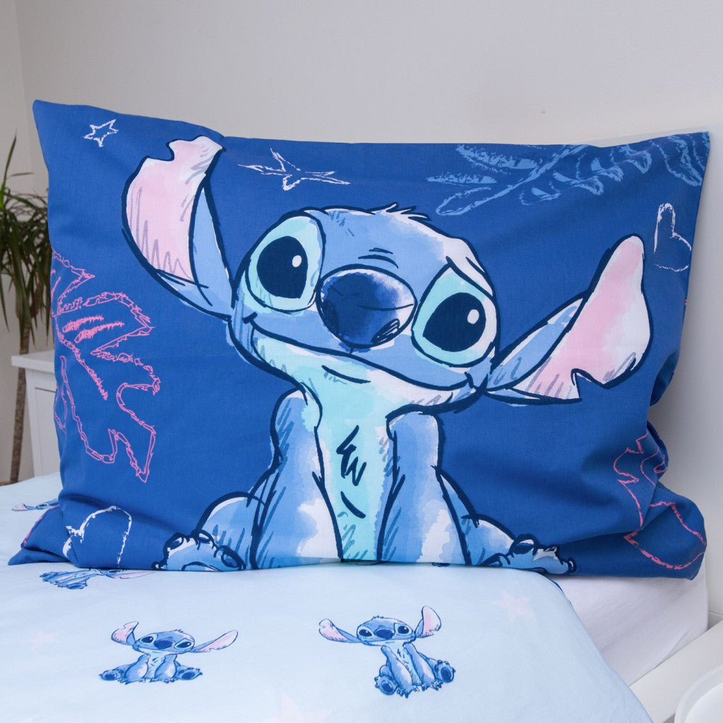 Disney Lilo un Stitch Aloha zils gultasveļas pārvalks 140–200 cm, 70–90 cm