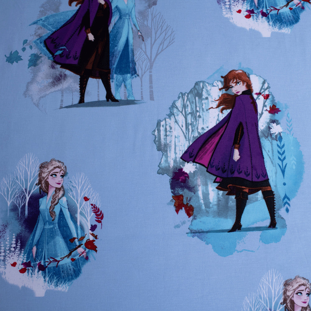 Disney Frozen zilo lapu palags ar gumiju 90*200 cm