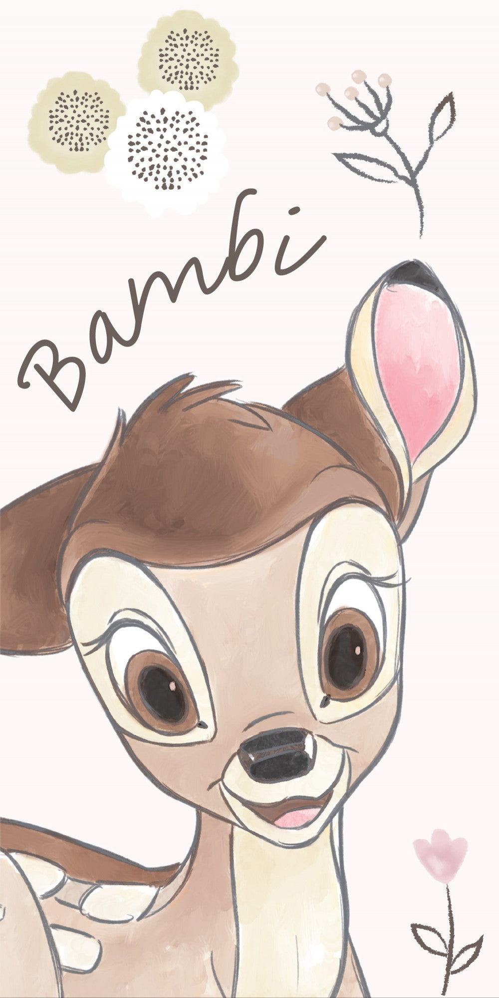 Disney Bambi vannas dvielis, pludmales dvielis Zieds 70*140cm