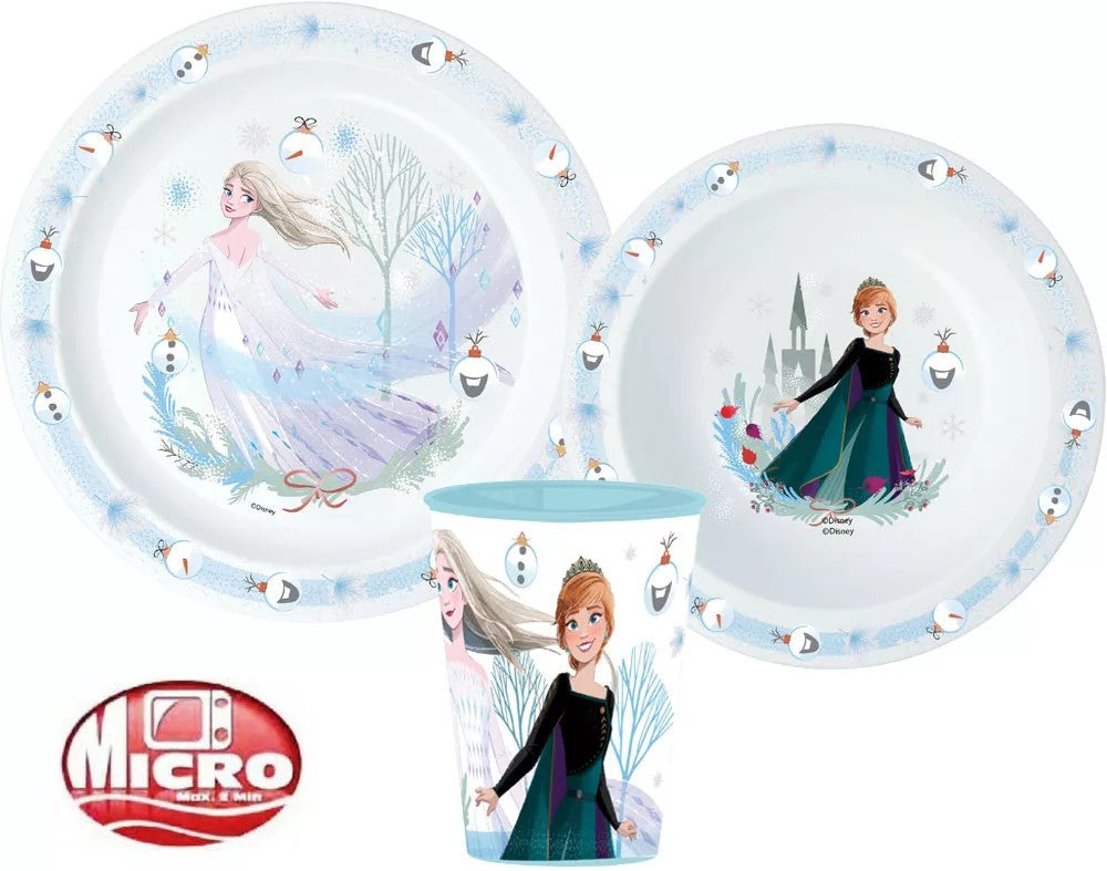 Disney Frozen karaliski foršs Ziemassvētku priekšauts un plastmasas vakariņu komplekts