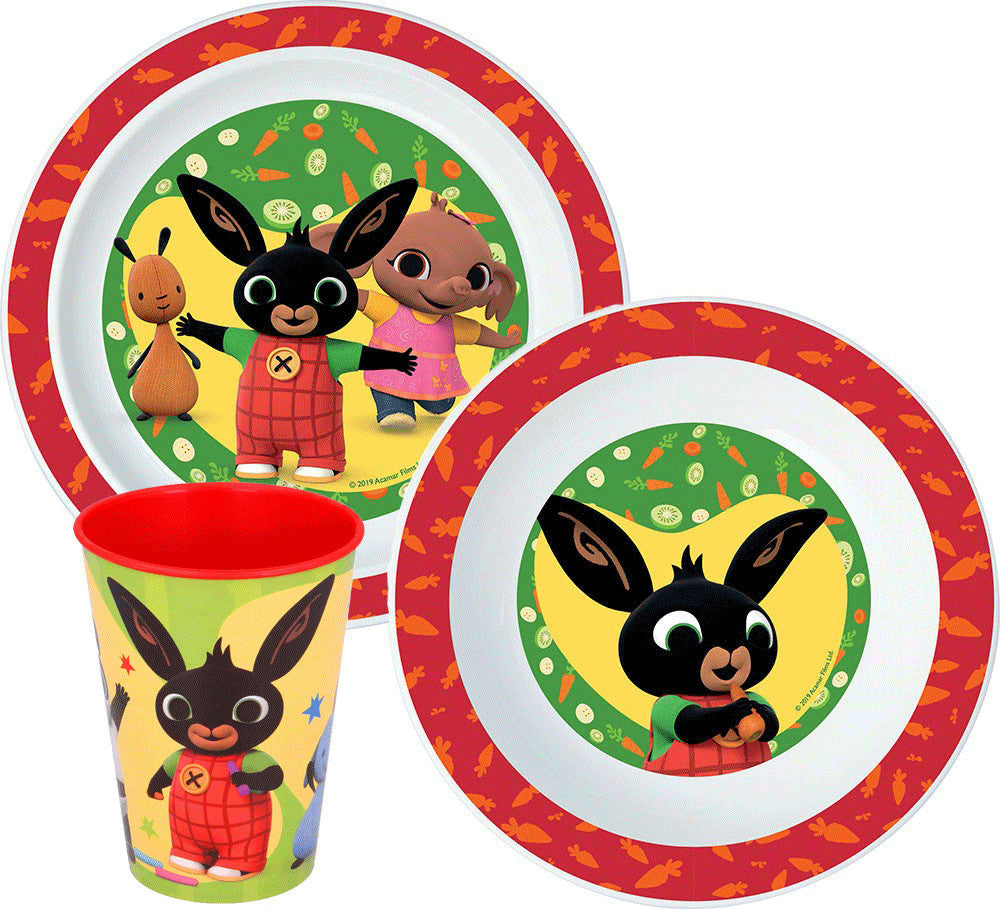 Bing Happy Bunny vakariņu komplekts, mikroplastmasas, ar krūzīti 260 ml