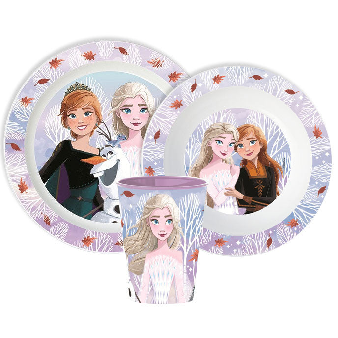 Disney Frozen Autumn Leaves trauku komplekts, mikroplastmasa, ar krūzīti 260 ml