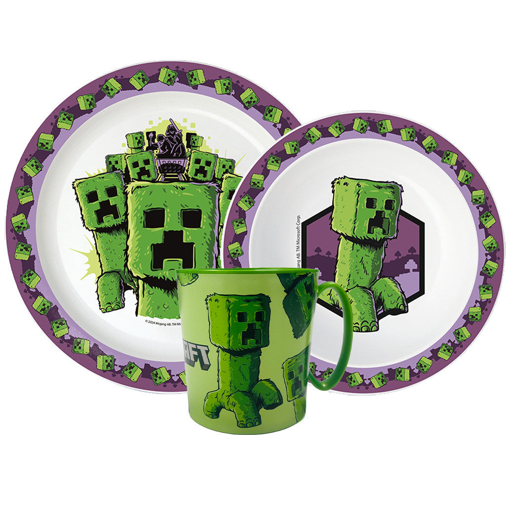 Minecraft The Movie vakariņu komplekts, mikroplastmasas komplekts ar 390 ml krūzi