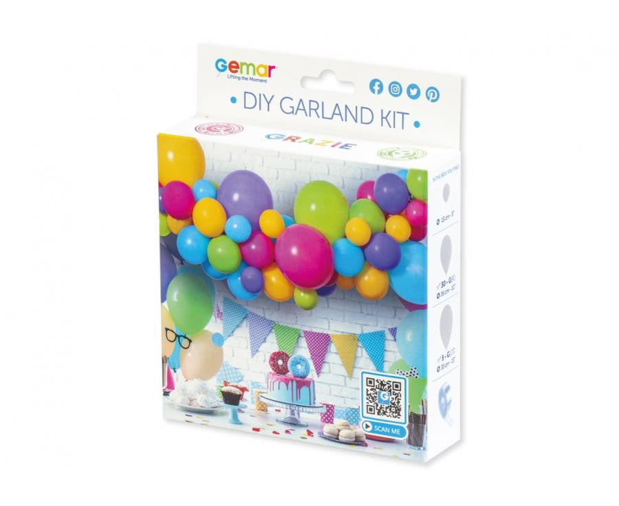 Krāsaini krāsaini baloni, balonu vītņu komplekts 65 gab.