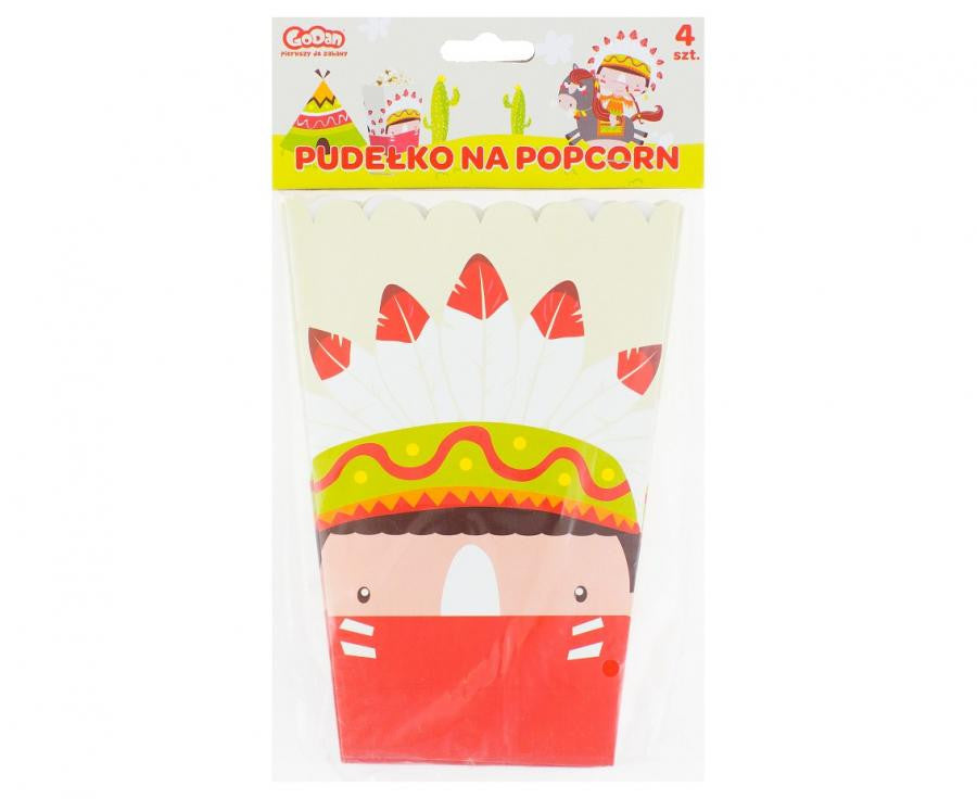 Indijas ballīšu papīra popkorna kaste 19 cm 4 gab.