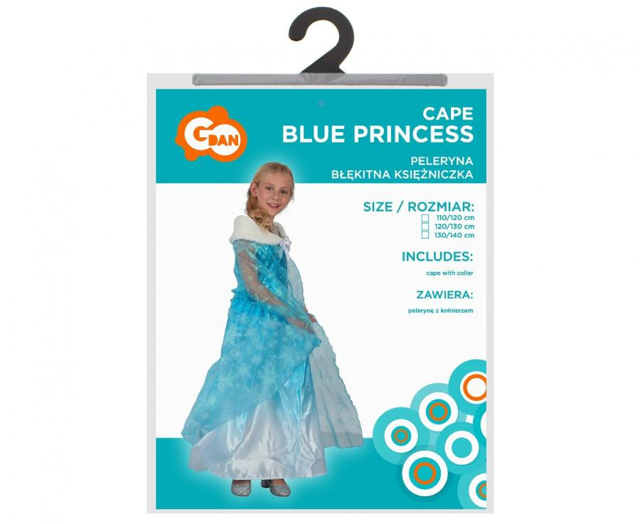 Princeses zilais princeses apmetnis ar apkakli 110/120 cm