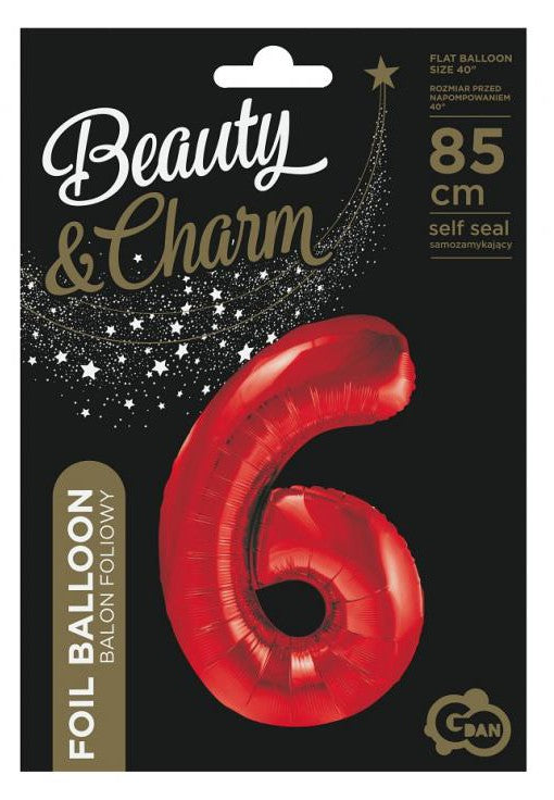 Folijas balons "Cipars sarkans", 85 cm