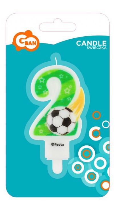 Futbola bumbas numurs 2 svece, kūkas svece