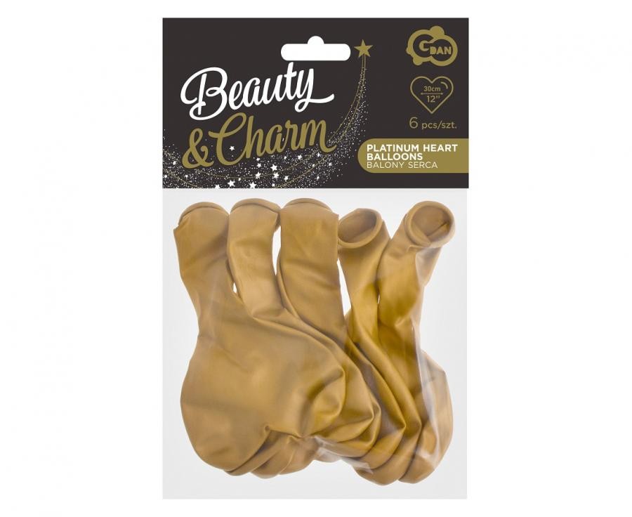 Mīlestības platīna zelta sirds baloni, 6 gab. 12 collas (30 cm)