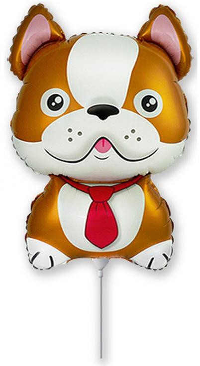 Suņa buldoga brūns folijas balons 36 cm (WP)