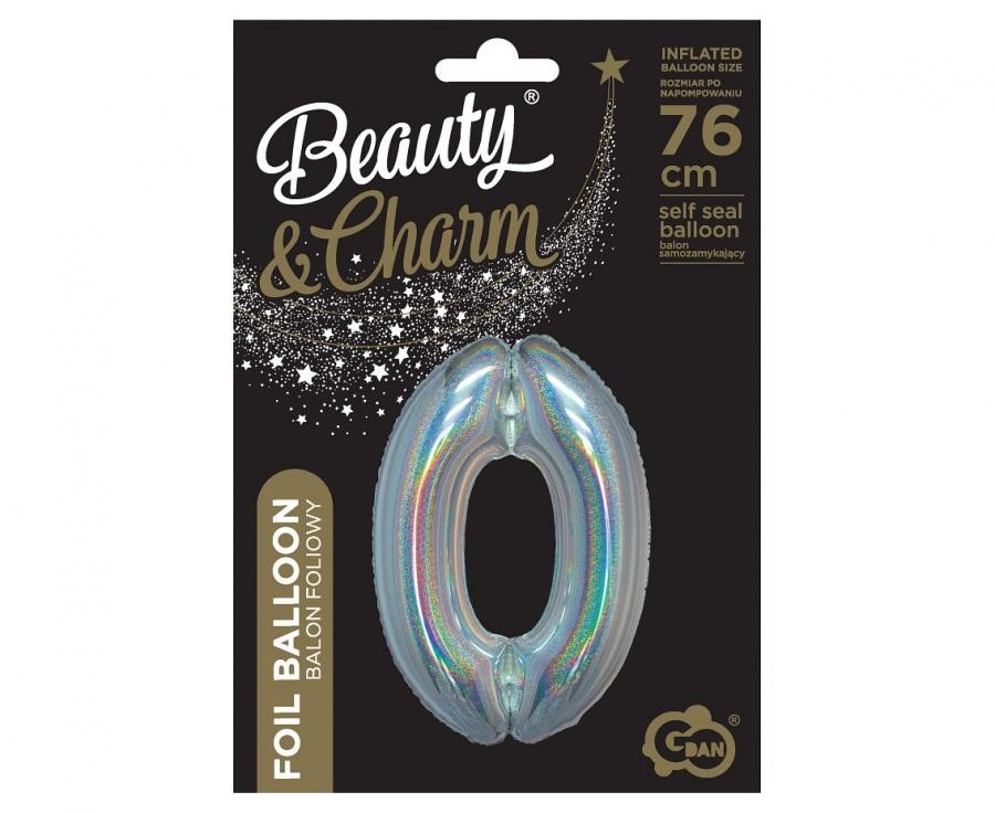 Sudraba krāsas hologrāfisks skaitlis, sudraba krāsas folijas balons 76 cm
