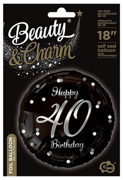 Daudz laimes dzimšanas dienā B&C sudraba folijas balons "Dzimšanas diena", 40 gab., 36 cm