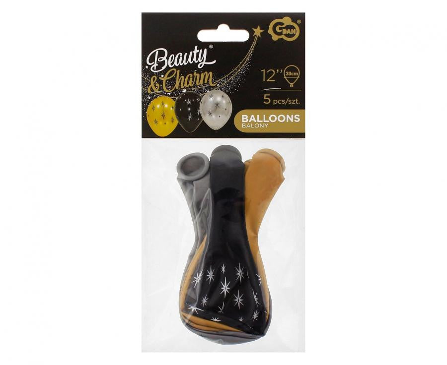 Spīdīgs zvaigžņu balons, 5 baloni, 30 cm (12 collas)
