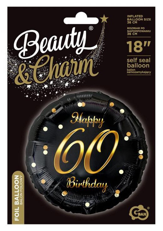 Daudz laimes dzimšanas dienā B&C zelta krāsas 60 folijas balons 36 cm