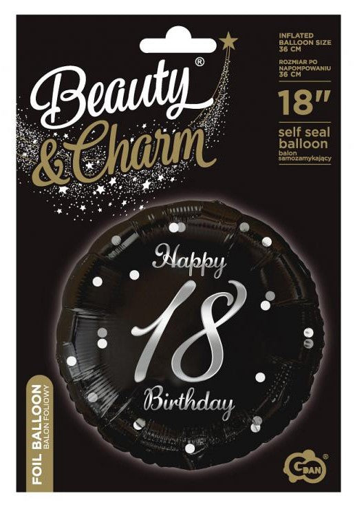 Daudz laimes dzimšanas dienā B&C sudraba folijas balons "Daudz laimes dzimšanas dienā" 18 cm
