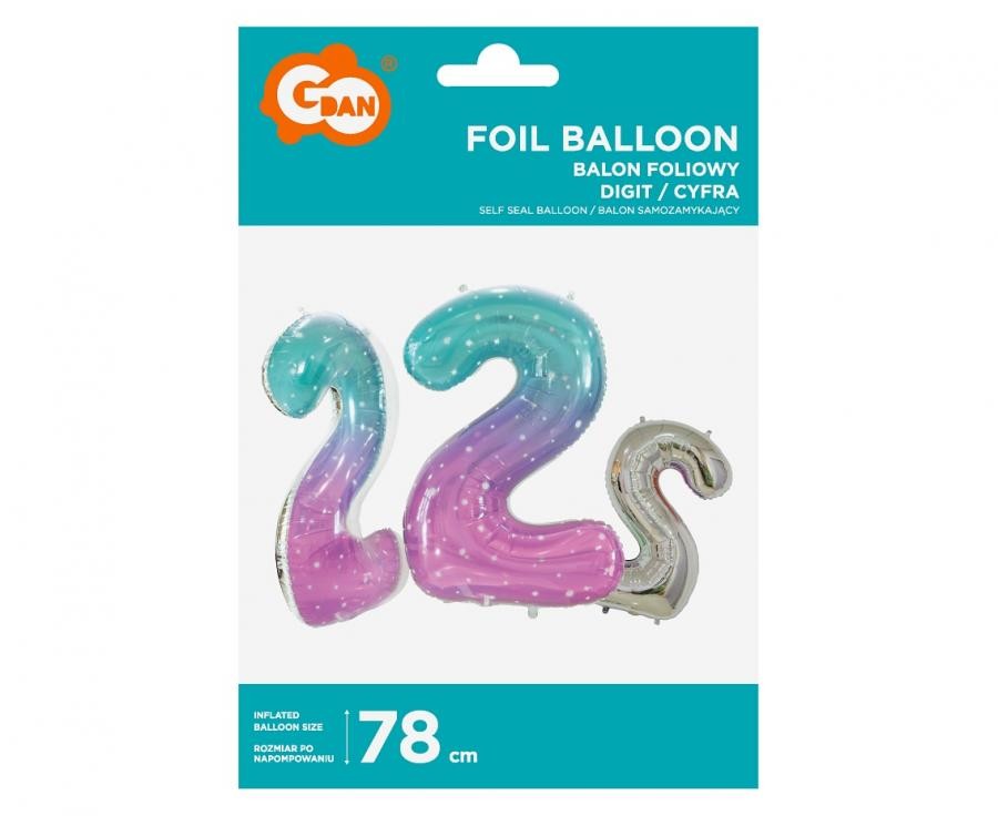 Folijas balons "Ciparu telpa" 78 cm