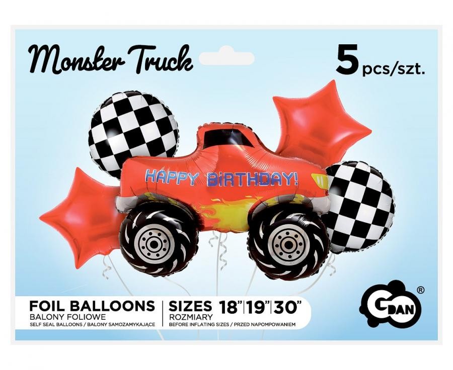 Folijas balonu komplekts "Monster Truck" ar 5 gabaliem