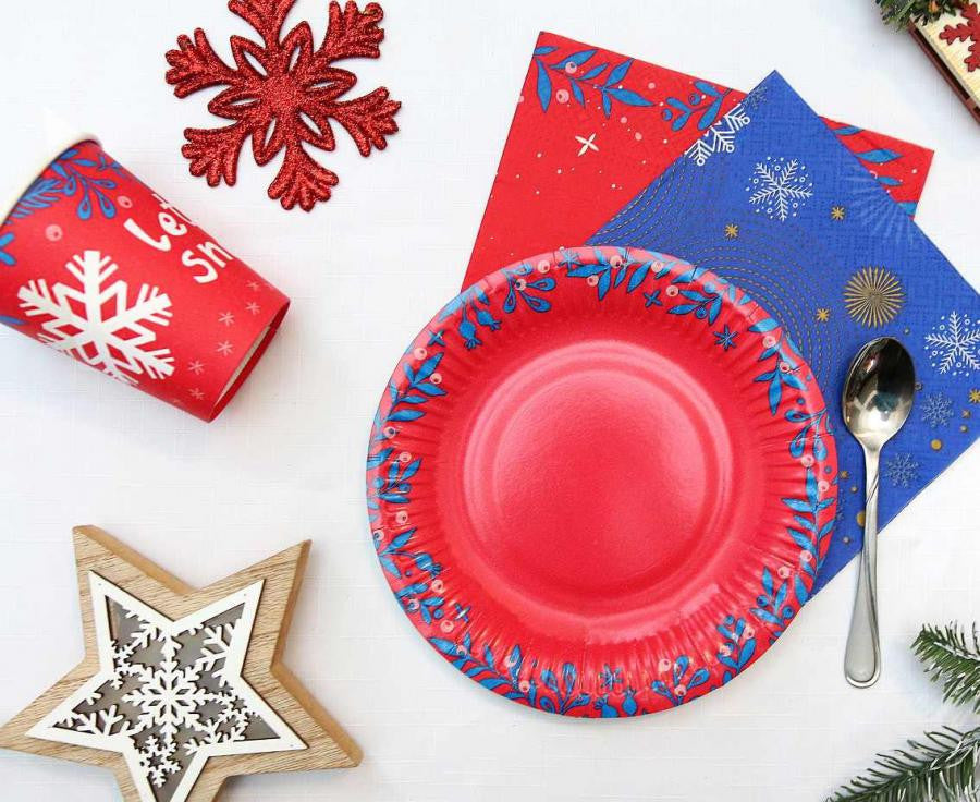 Ziemassvētku "Lai snigs" papīra krūzītes 6 gab. 250 ml