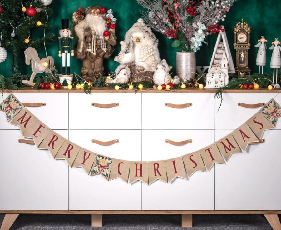 Priecīgus Ziemassvētkus brūns bantīte 250 cm