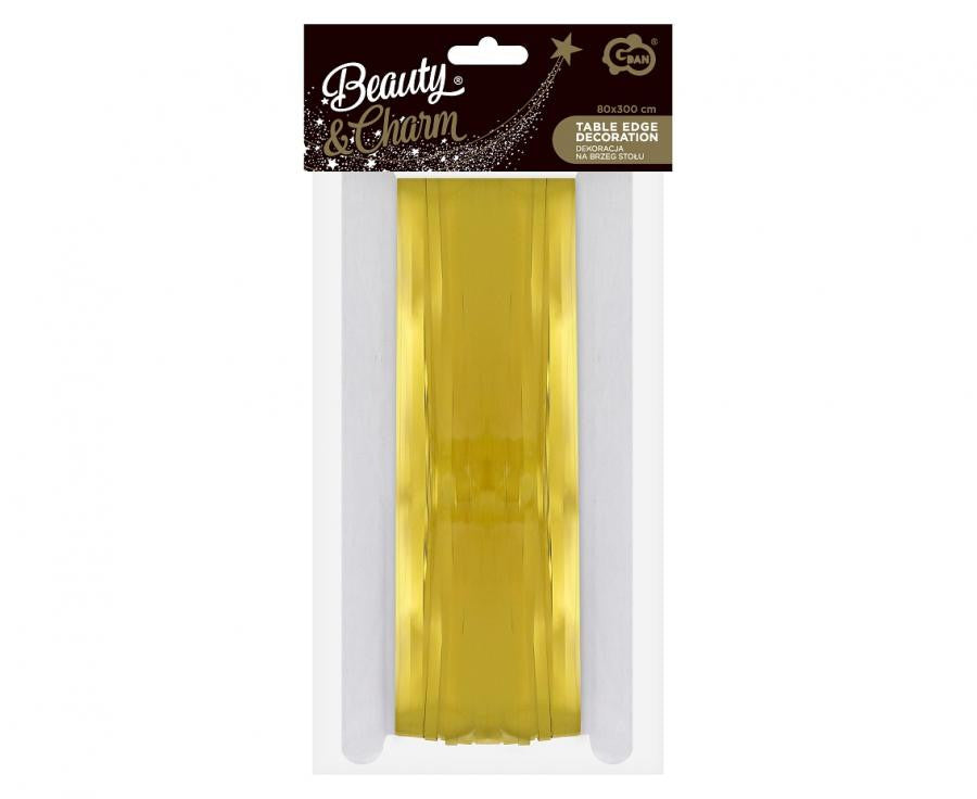 Ballīšu B&C zelta galda dekors 300 cm