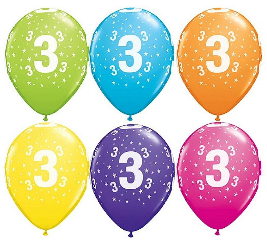 Daudz laimes dzimšanas dienā! Daudz laimes dzimšanas dienā 3 tropu miksa baloni, 6 gab. 11 collas (28 cm)
