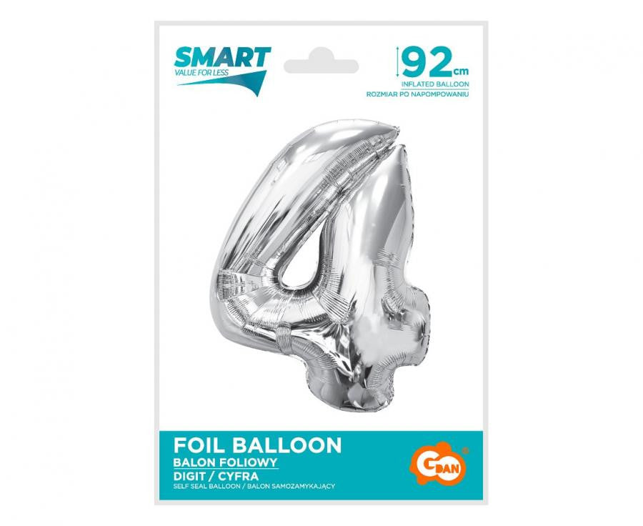 Folijas balons "Cipars 4", 92 cm