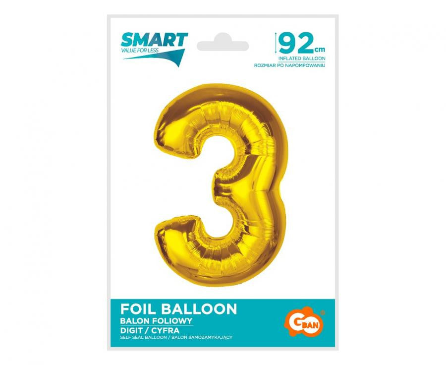 Folijas balons "Cipars 3", 92 cm