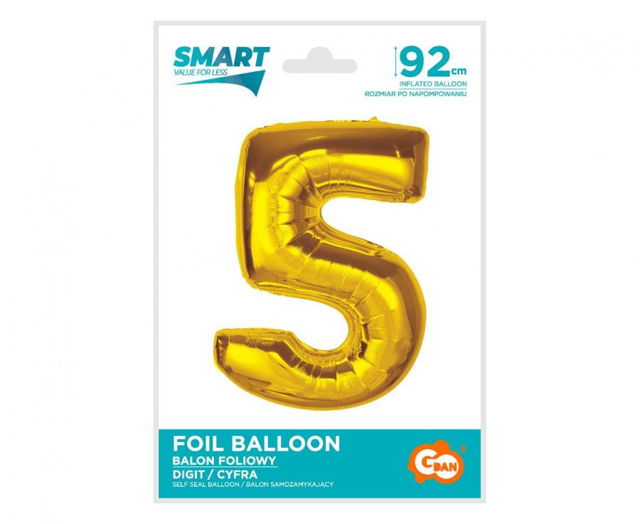 Folijas balons "Cipars 5", 92 cm