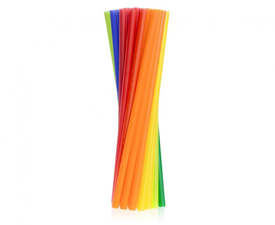 Krāsaini krāsaini plastmasas salmiņi 10 gab.
