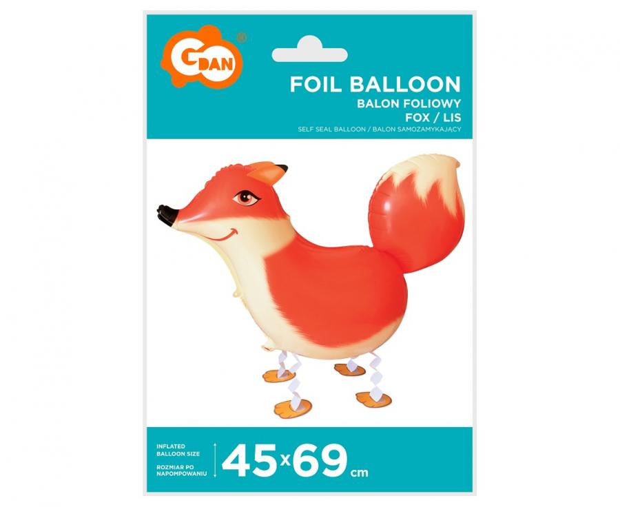 Folijas balons "Fox Fox", staigājošs, 69 cm