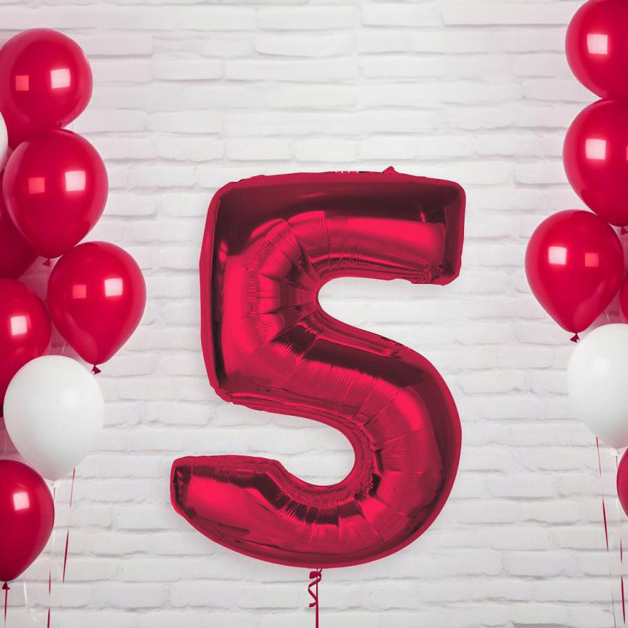 Folijas balons "Cipars sarkans", 92 cm