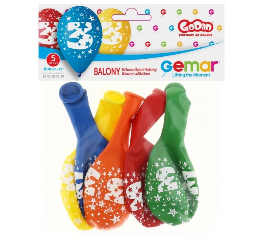Daudz laimes dzimšanas dienā Zvaigzne Daudz laimes dzimšanas dienā 3 baloni, 5 gab. 12 collas (30 cm)