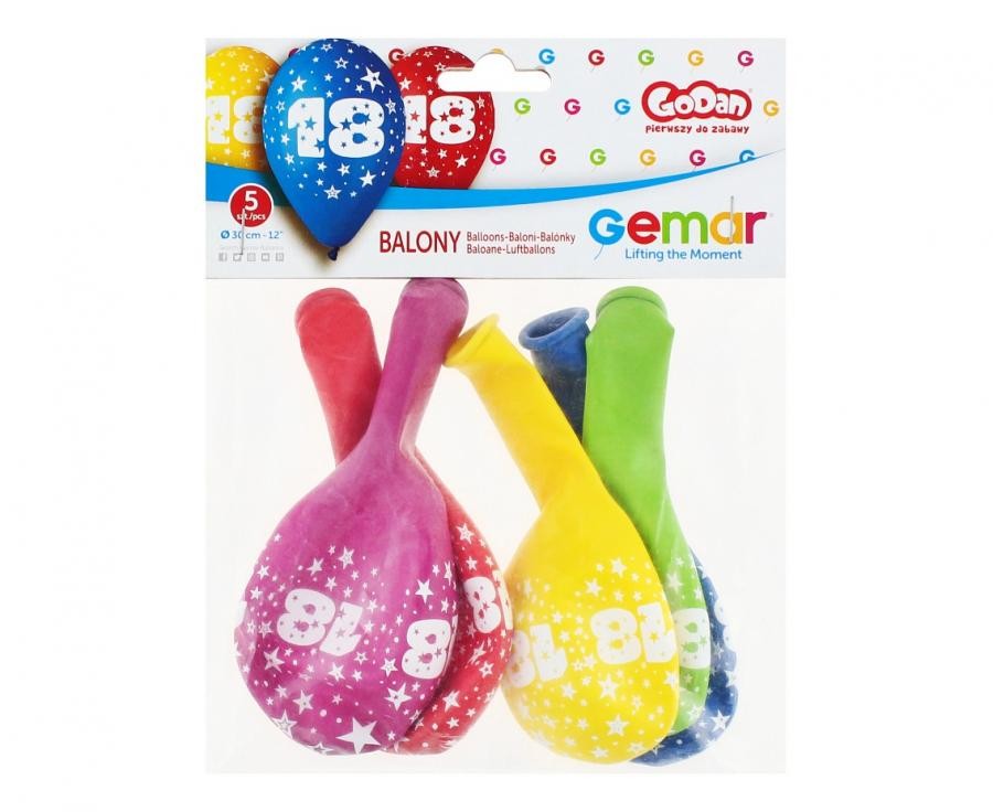 Daudz laimes dzimšanas dienā! Daudz laimes dzimšanas dienā! 18 zvaigžņu baloni, 5 gab. 12 collas (30 cm)