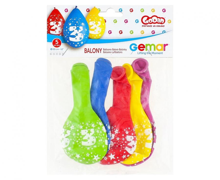 Daudz laimes dzimšanas dienā zvaigzne Daudz laimes dzimšanas dienā 3 piekaramie baloni, 5 gab. 12 collas (30 cm)