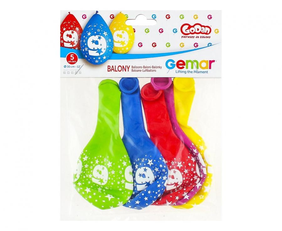 Daudz laimes dzimšanas dienā zvaigzne Daudz laimes dzimšanas dienā 9 piekaramie baloni, 5 gab. iepakojumā 12 collas (30 cm)