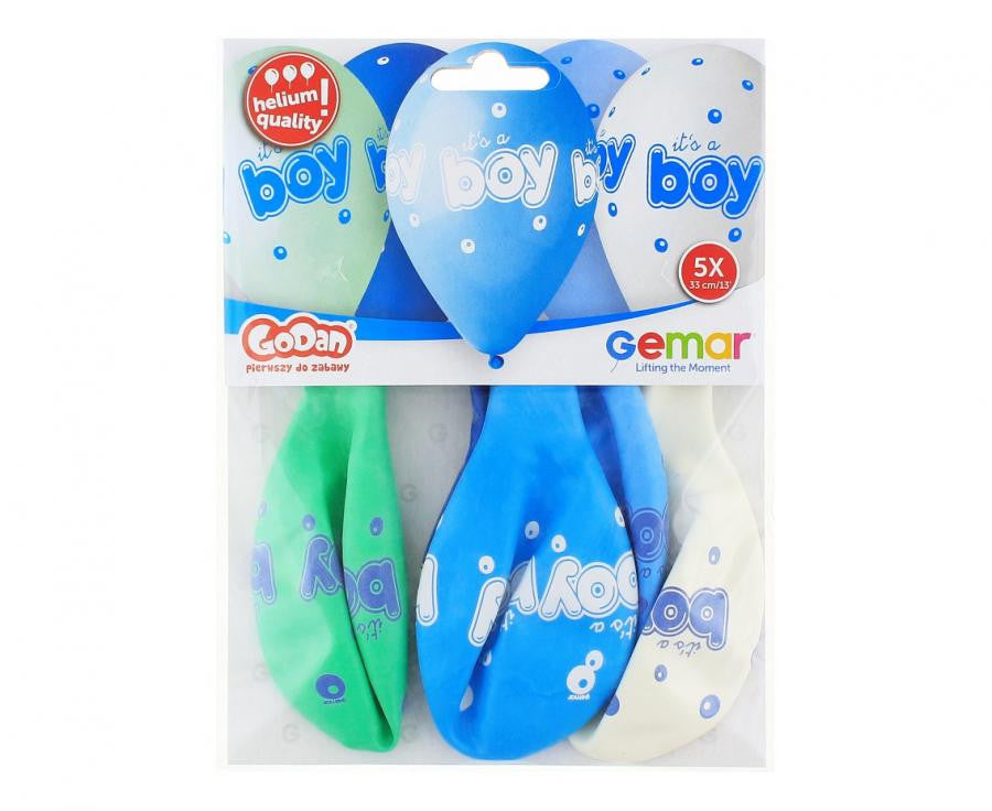 Balons "Baby It's a Boy", 5 gabali, 33 cm (13 collas)