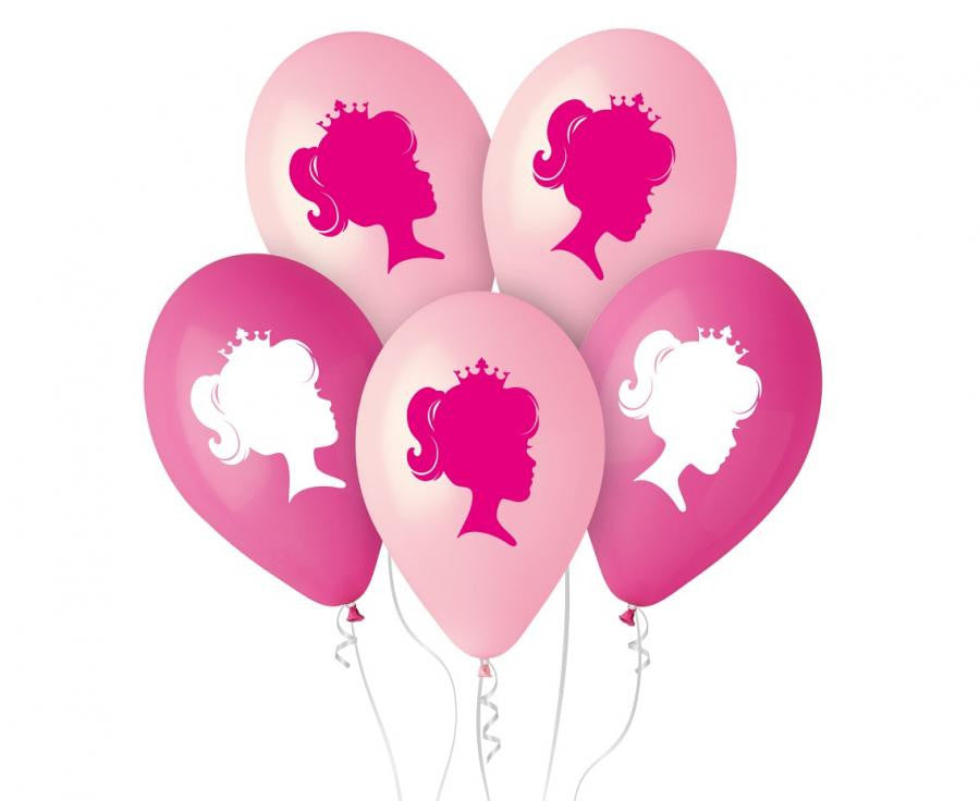 Princess My Pink World princeses baloni, 5 gab. 12 collas (30 cm)