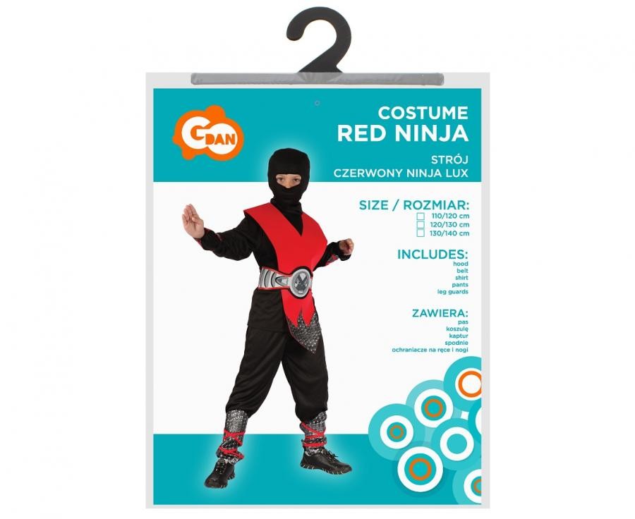 Ninja Red Ninja kostīms 130/140 cm